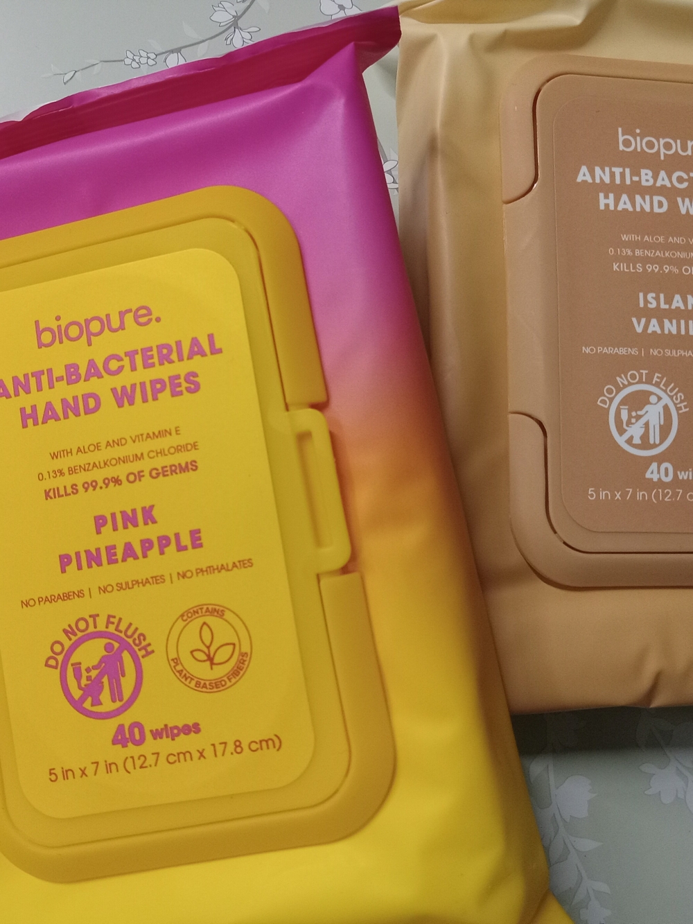 biopure Pink Pineapple And Island Vanilla Anti-Bacterial Hand Wipes